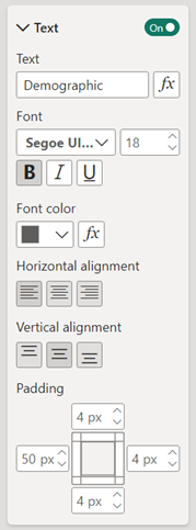 Settings for Title Text
